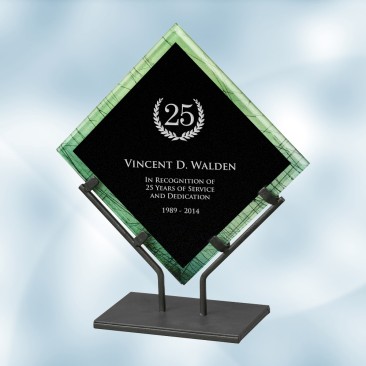 Green Galaxy Acrylic Plaque Award with Iron Stand