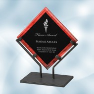 Red Galaxy Acrylic Plaque Award with Iron Stand