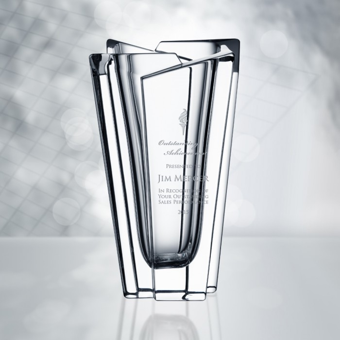 House Warming Orrefors Glacial Vase Award | CrystalPlus.com