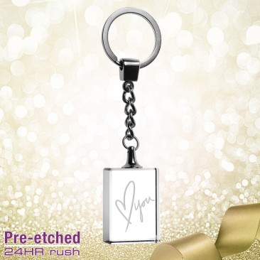 Pre-etched Love Rectangle Keychain