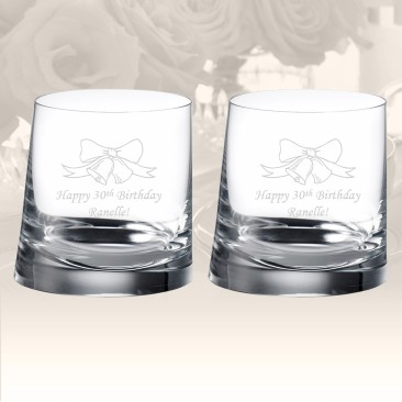 Rogaska Heritage 90 Degrees DOF Whiskey Glass, Pair