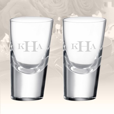 Monogrammed Rogaska Heritage 90 Degrees Shot Glass, Pair