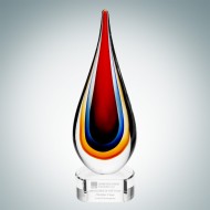 Art Glass Red Teardrop Award