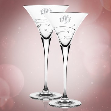 Barski Sparkle Martini Glass Pair,  8.25oz