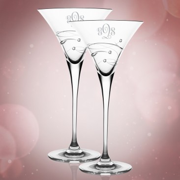 Barski Sparkle Martini Glass Pair,  8.25oz