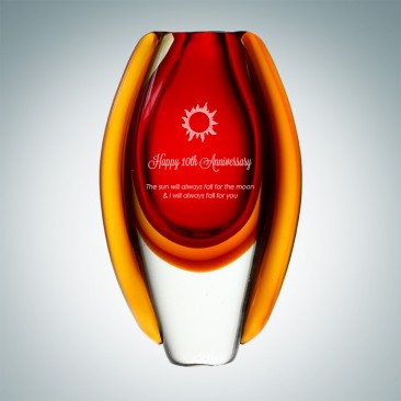 Art Glass Sunfire Red Bud Vase