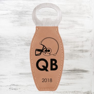 Light Brown Leatherette Bottle Opener with Magnet