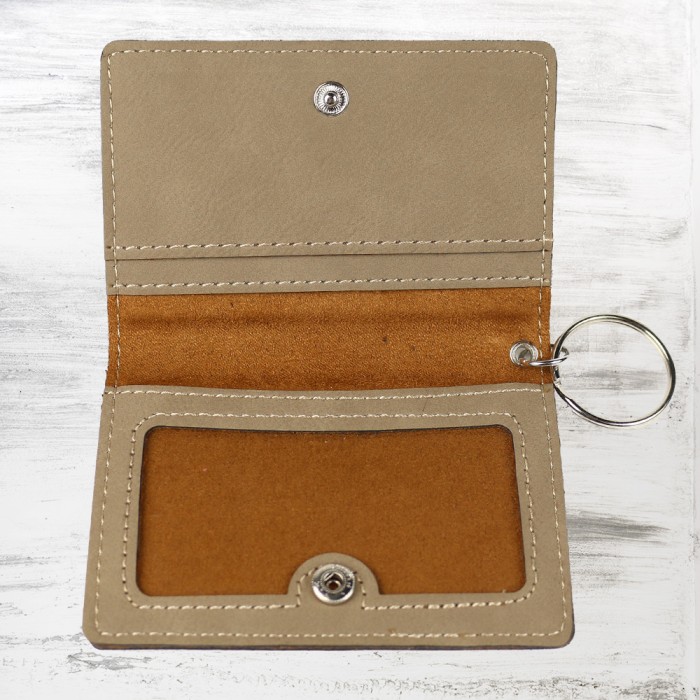 Light Brown Leatherette Keychain