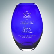  Cobalt Blue Barrel Vase