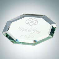 Octagon Jade Glass Mirror Coaster