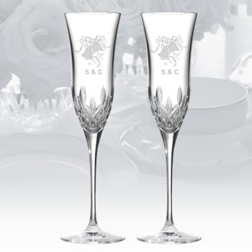 Waterford Lismore Essence 8oz Champagne Flute Pair