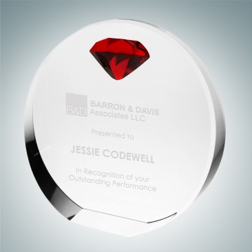 Circle Award with Red Diamond Accent
