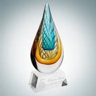 Art Glass Sahara Award with Clear Base 