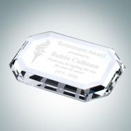 Crystal Beveled Rectangle Paperweight