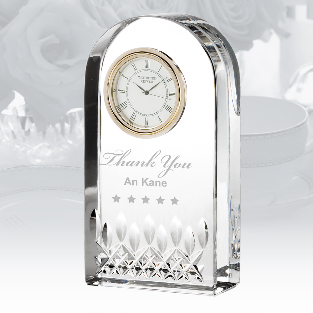 Clocks Waterford Lismore Essence Clock Personalized Gift | CrystalPlus.com