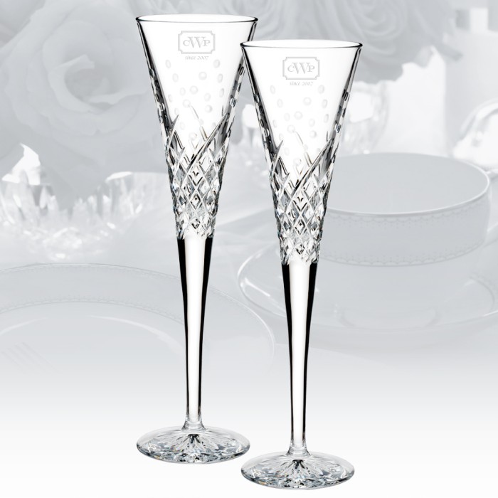 Waterford Wishes Happy Celebrations Crystal Flute Pair