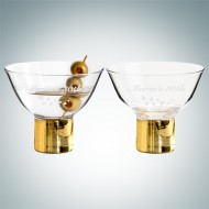 Sagaform Gold Club Cocktail Martini Glasses Pair, 5.1oz