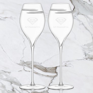 Champagne Flutes LSA Verso Champagne Tulip Glass Pair, 12.5oz Personalized  Gift
