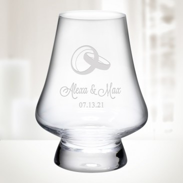 Luxbe Bourbon Whiskey Crystal Glass Snifters-Narrow Rim Testing Glasses, 9oz