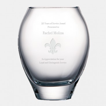 Personalised Engraved Glass Vase For Outstanding Achievement Award Gifts Present 