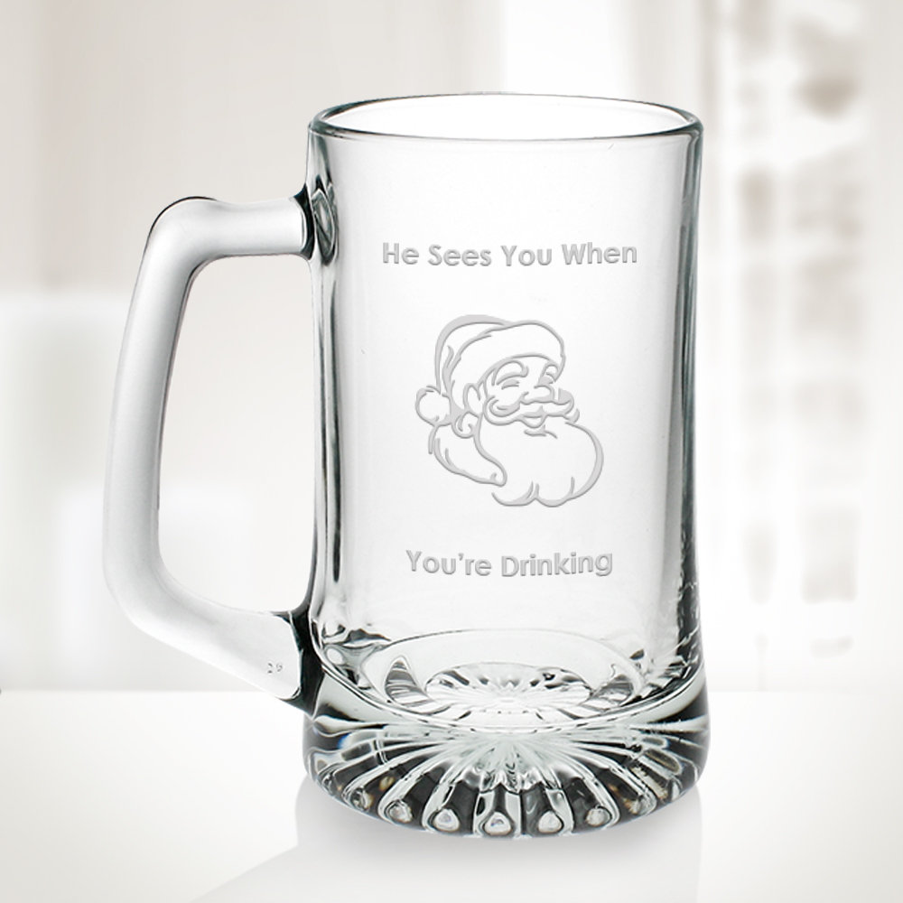 25oz Ecthed Beer Mug