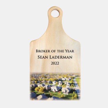 Sublimation Color Imprinted Paddle Shaped Wood Cutting Board