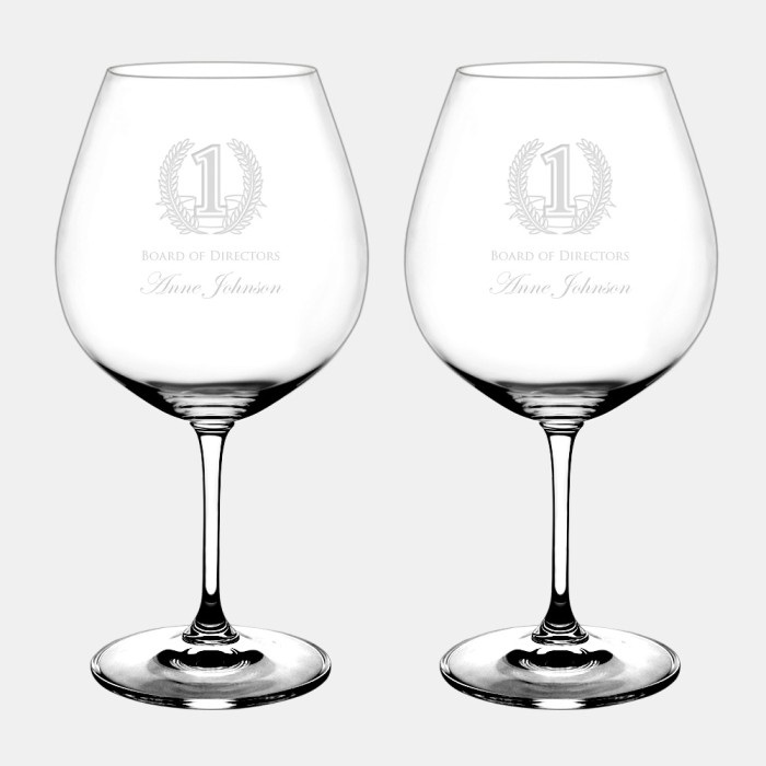 Personalized Pinot Noir Glasses, Pair 