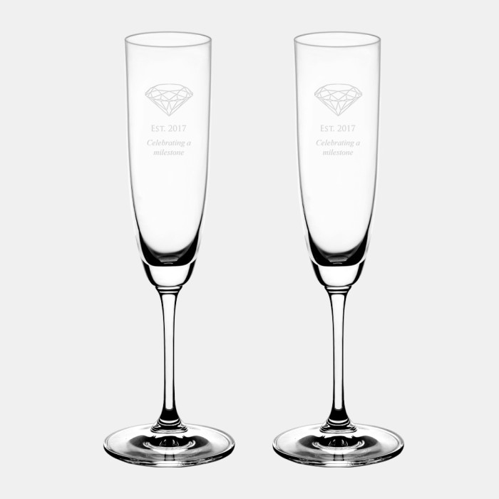Sports Championship Riedel Vinum Champagne Glass Pair Personalized Gift
