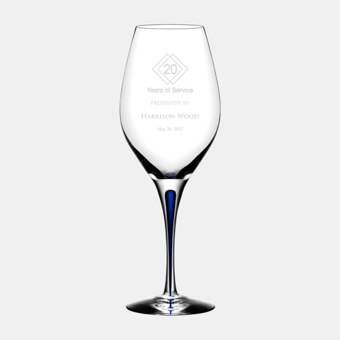 Orrefors Intermezzo Blue Balance Wine Glass