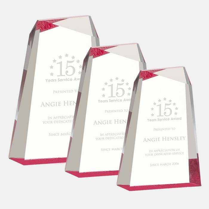 Red Facet Wedge Acrylic Award
