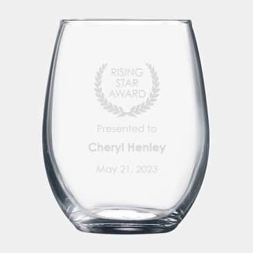 Stemless Wine Glass Favors - Personalized Glasses - Large