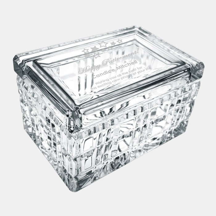 Crystal Box w/ Lid | Rectangle Shaped Crystals on Exterior