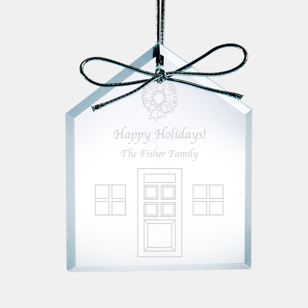 Custom Clear Glass House Portrait Ornament — HVNY