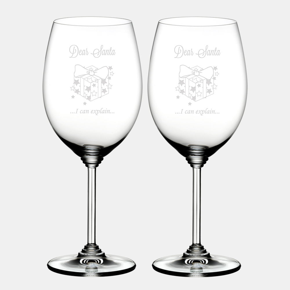 Personalized O Stemless Cabernet / Merlot Red Wine Glass 2pc. Gift Set by  Riedel