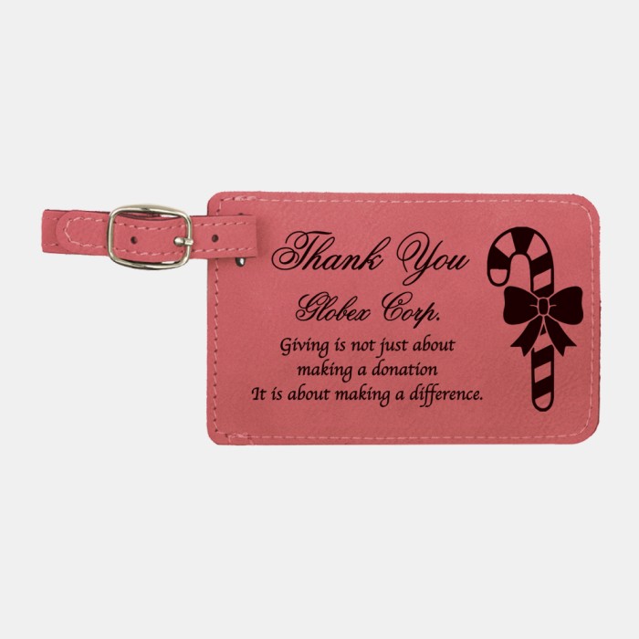 Pink Leatherette Luggage Tag