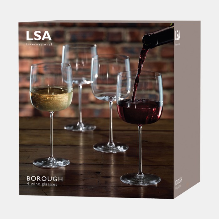 LSA International Borough Stemless Red Wine Glasses Set of 4