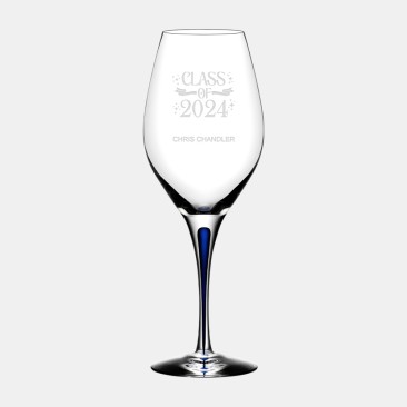 Pre-Designed Class of 2024 Orrefors Intermezzo Blue Balance Wine Glass, 14oz