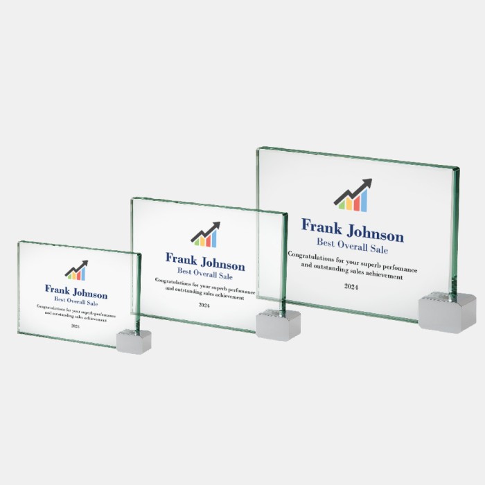 Color Imprinted Jade Achievement Award with Chrome Rectangle