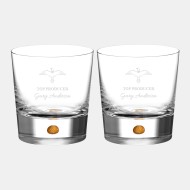 Orrefors Intermezzo Gold Double Old Fashioned Pair, 11oz