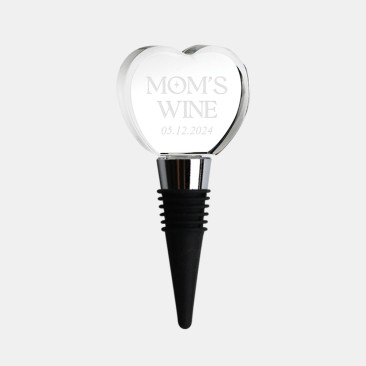 Pre-Designed Mom's Wine Heart Shape Wine Stopper 