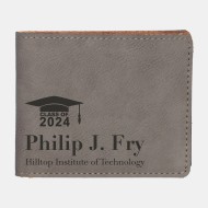 Gray Leatherette Bifold Wallet