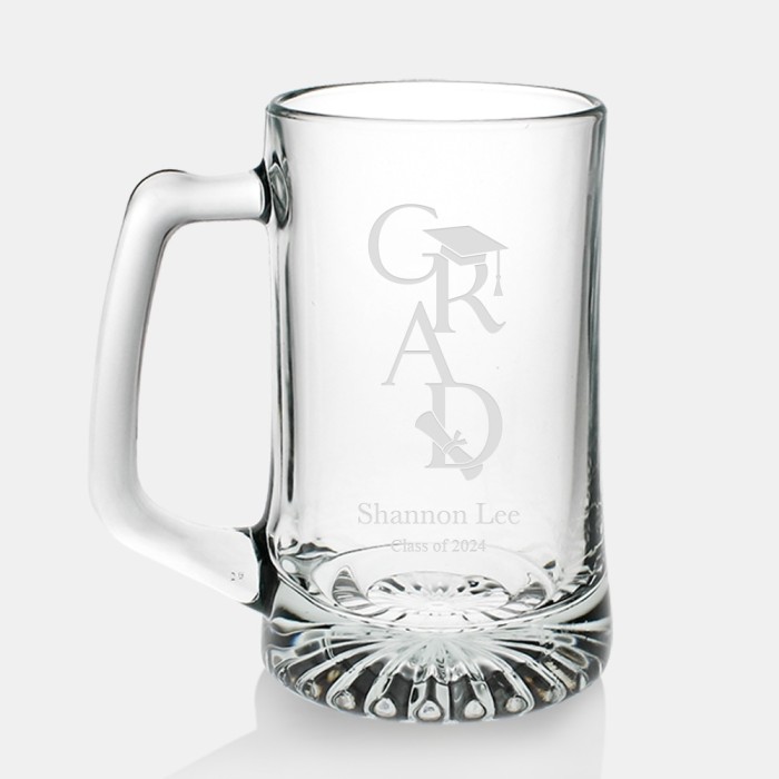 Pre-Designed Beer Mug with Handle, 25oz