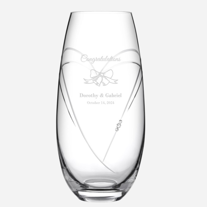 Diamante Hearts Barrel Vase