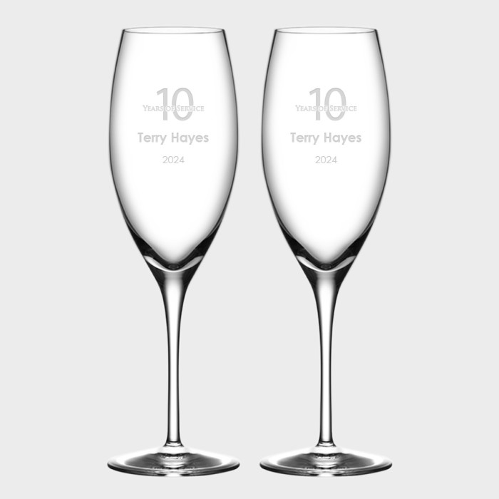 Orrefors Premier Champagne Pair, 10oz