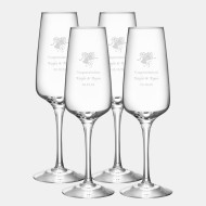 Orrefors Pulse Champagne Glass 4pc Set, 9.5oz