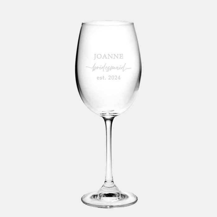 Pre-Designed Bridesmaid Crystalite Gourmet Wine Glass 9.5oz