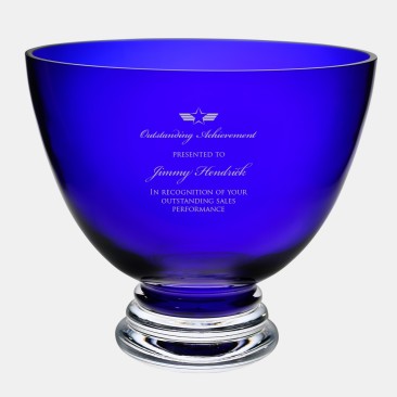 Cobalt Blue Footed Glass Bowl