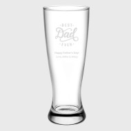 Pre-Designed Best Dad Ever Pilsner Beer Glass, 16oz