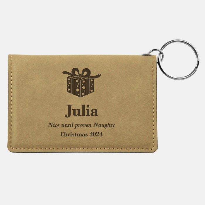 Light Brown Leatherette Keychain