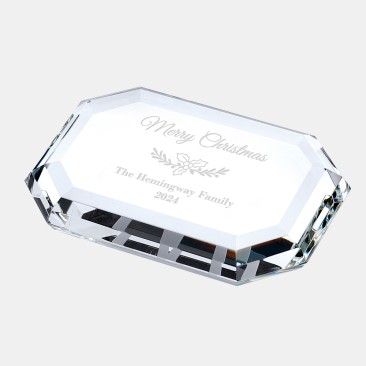 Crystal Beveled Rectangle Paperweight